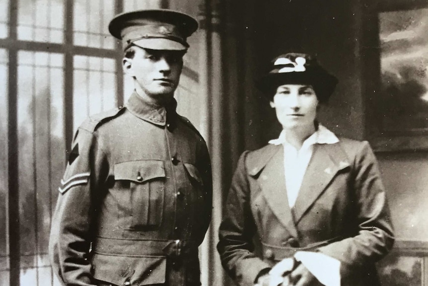 Thomas Keith McDowell and Iris Shiels on their wedding day, circa 1917.