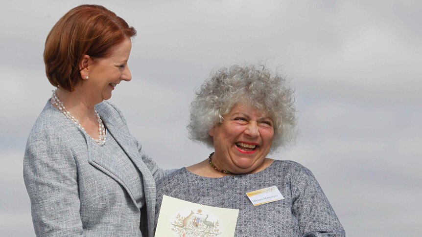 Prime Minister Julia Gillard and actress Miriam Margolyes