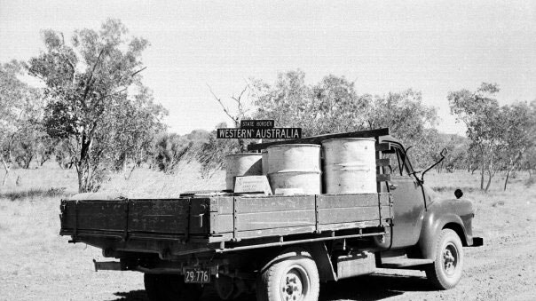 an old photo of a truck
