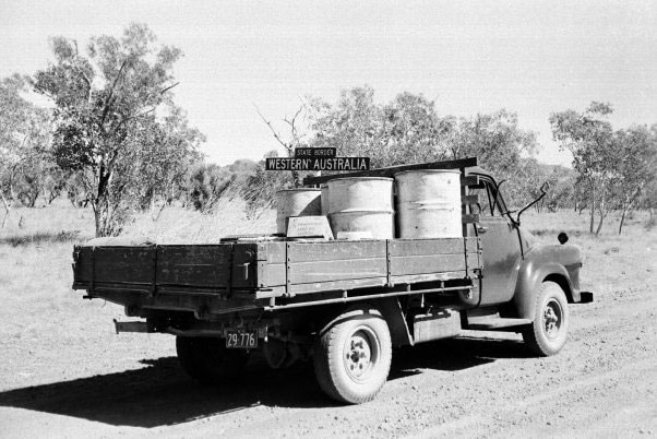 an old photo of a truck