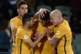 Socceroos celebrate Tom Rogic's goal against Saudi Arabia
