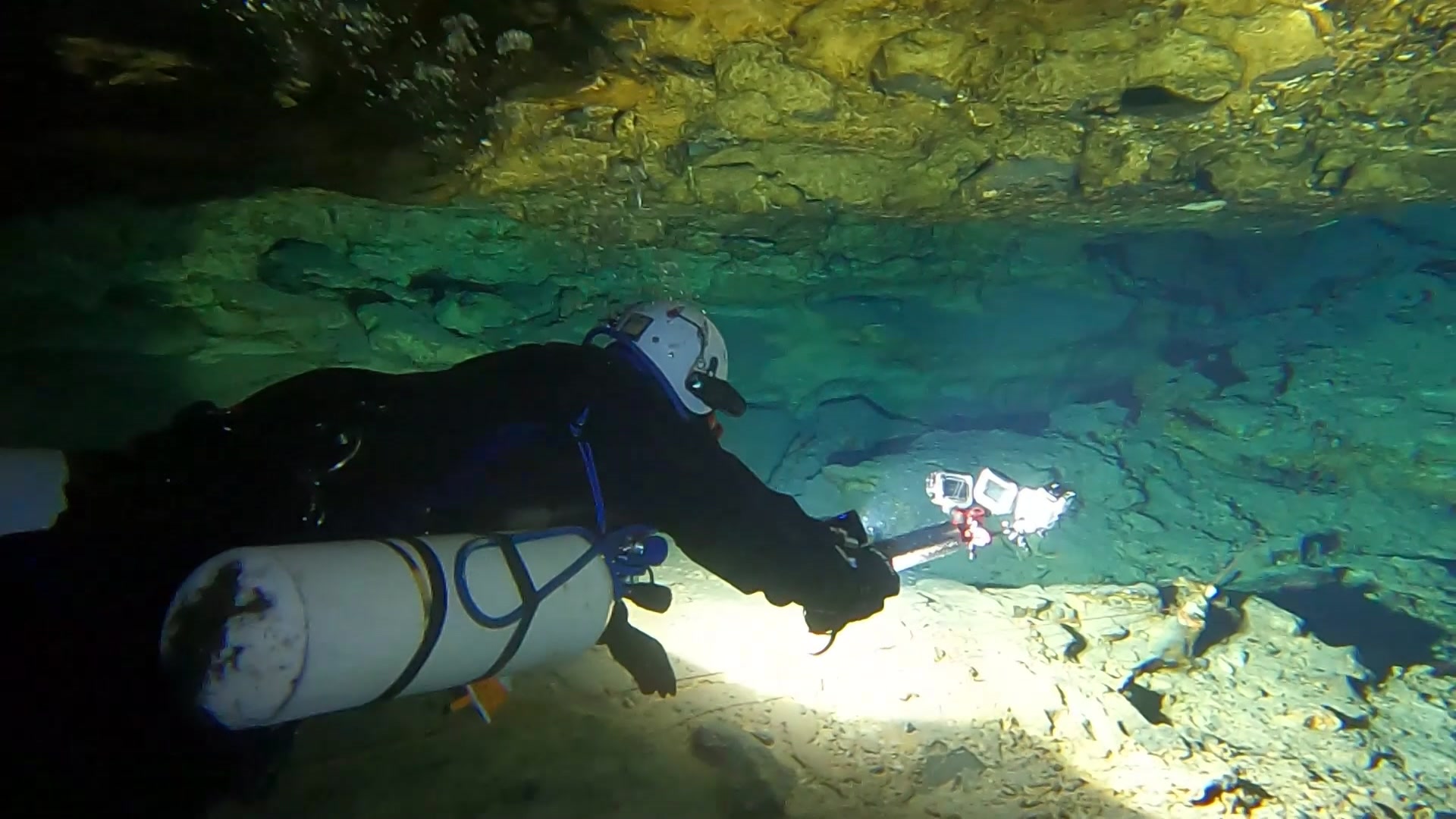 Divers map underwater caves that weave under city streets