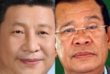 Composite image of Xi Jinping and Hun Sen