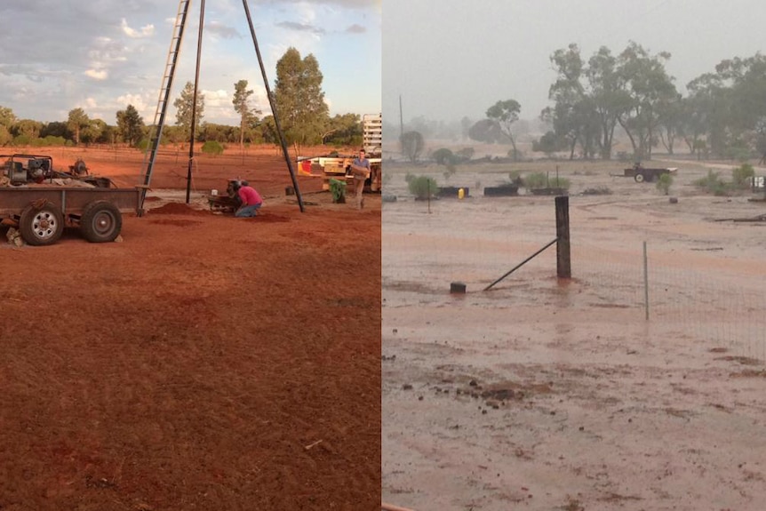 Before and after rain at Belarabon station