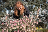 Amanda Shade, curator of the nursery at Kings Park botanic gardens, with the Qualup Bell.
