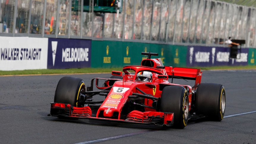 Sebastian Vettel in action in the Australian F1 Grand Prix