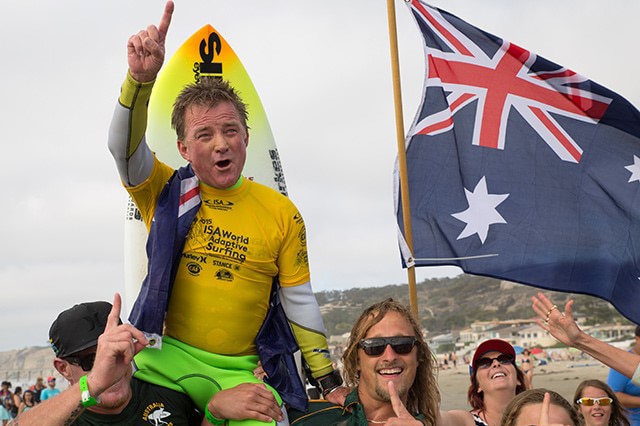 Mark 'Mono' Stewart with Australian flag