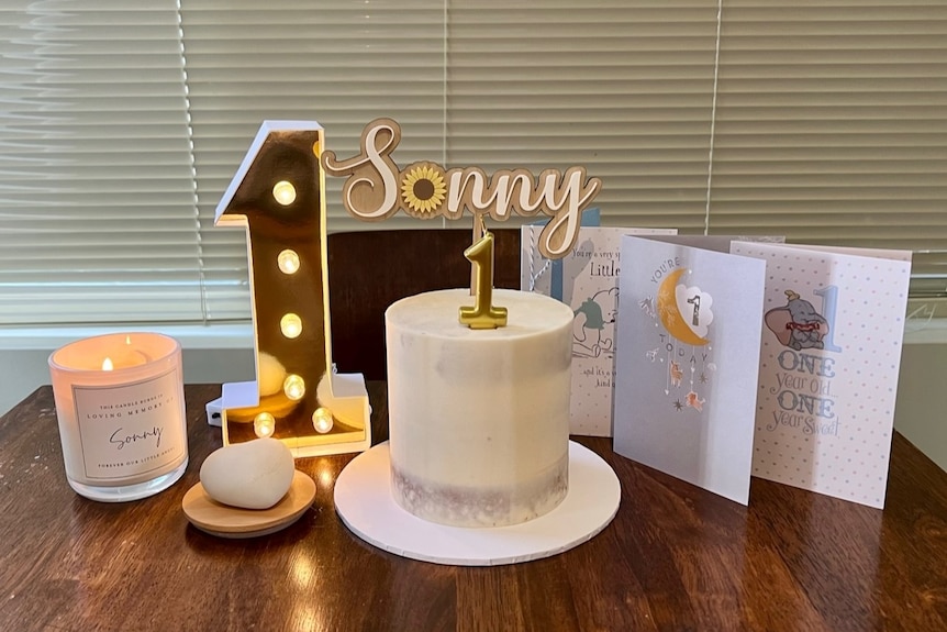 Birthday cards and cake for Sonny
