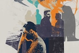 Illustration of man suffering from anxiety.
