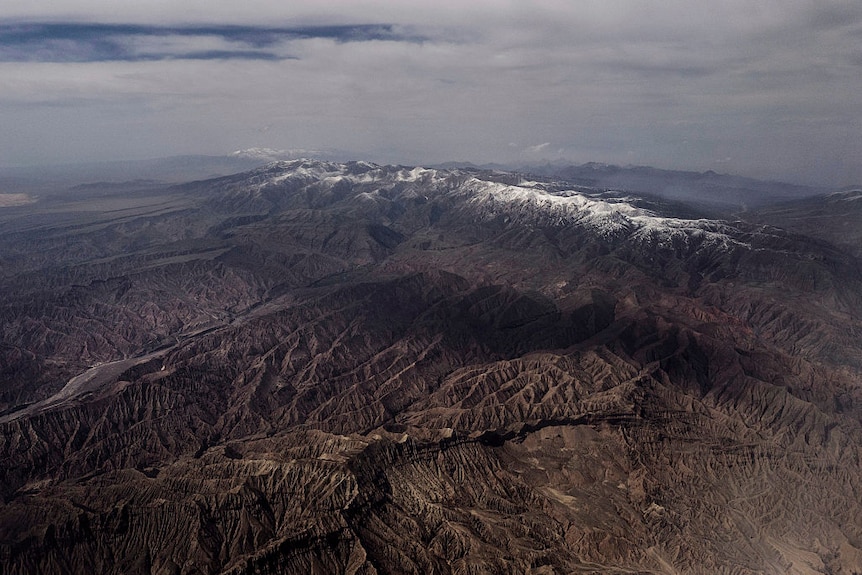 Aerial shot of the Tibetan Plateau