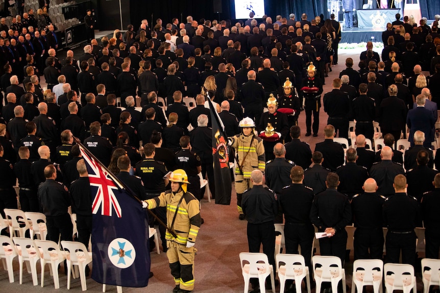 A crowd gathered at Izabella Nash's memorial service inside an arena