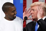 A composite image of rapper Kanye West and US President Donald Trump