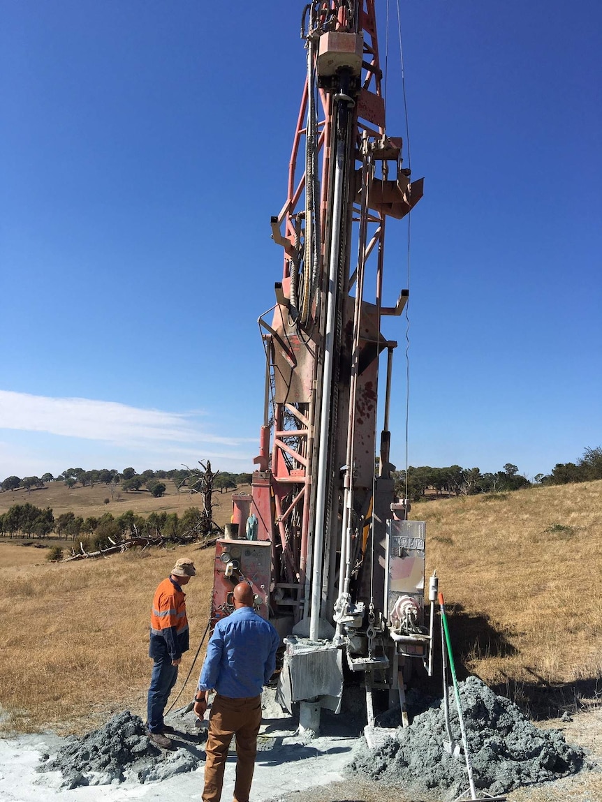A water drilling machine on a property near Orange in central west NSW