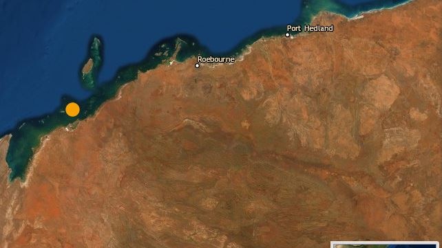 map of earthquake location near Onslow