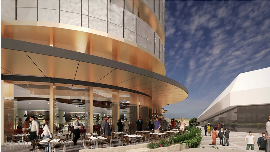 An artist impression of what a new restaurant will look like after the Adelaide Casino expansion