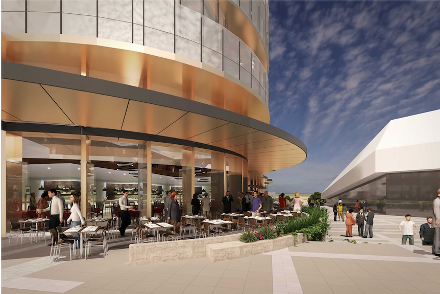 An artist impression of what a new restaurant will look like after the Adelaide Casino expansion