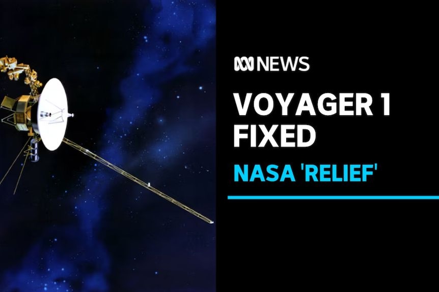 Voyager 1 fixed: NASA 'relief'. An image of a spacecraft with a large satellite dish, in space.