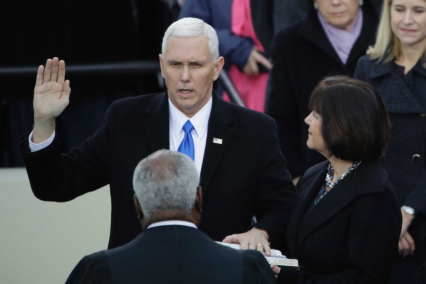 Mike Pence takes the oath of office