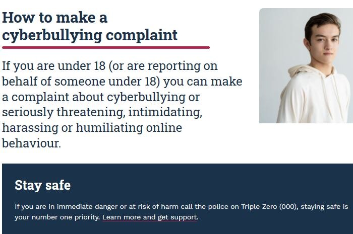 Information on cyberbullying from the eSafety Commissioner