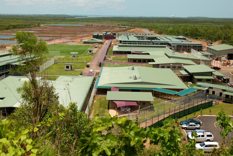 an aerial view of a group of buildings at Bladin Village.