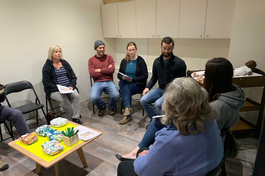 Tom Griffith running nappy workshop.