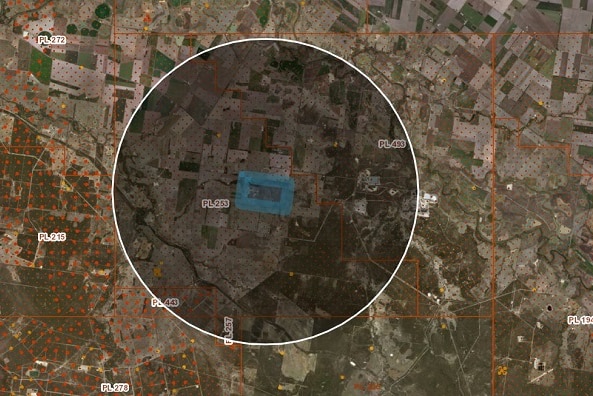 A map of mining tenements surrounding Linc Energy's former UCG site.