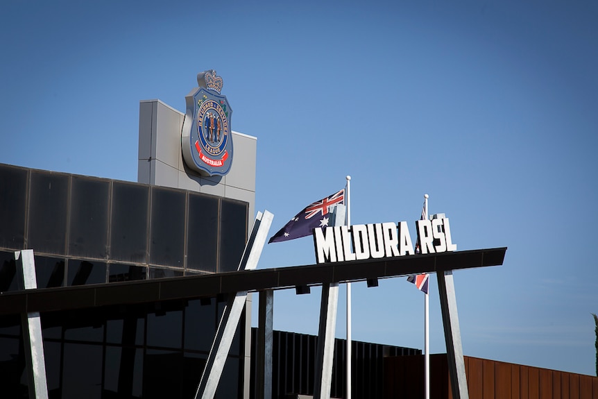 The entrance of the Mildura RSL (Returned and Services League).