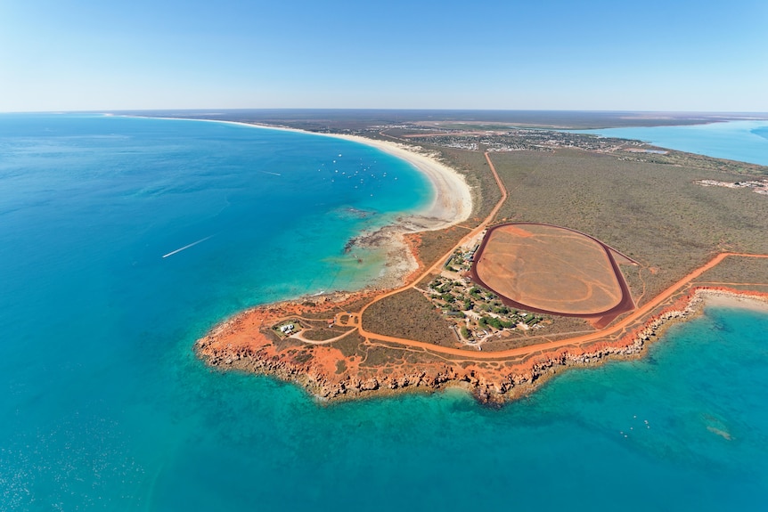 Aerial view of Gantheaume Point and Cable Beach, Broome. 