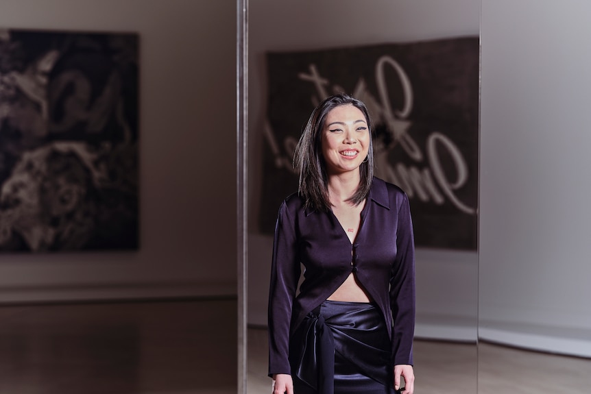 Anna Park at her solo exhibition Look, look. Anna Park at AGWA