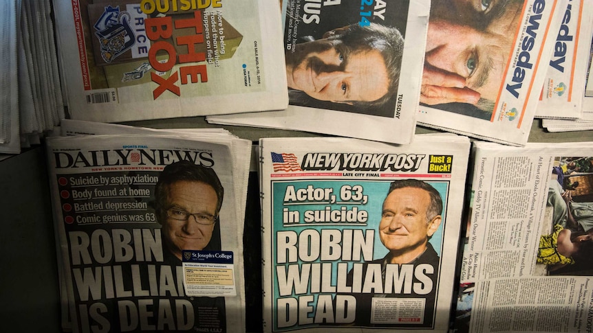 US newspaper front pages on death of Robin Williams