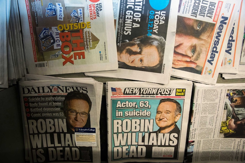 US newspaper front pages on death of Robin Williams