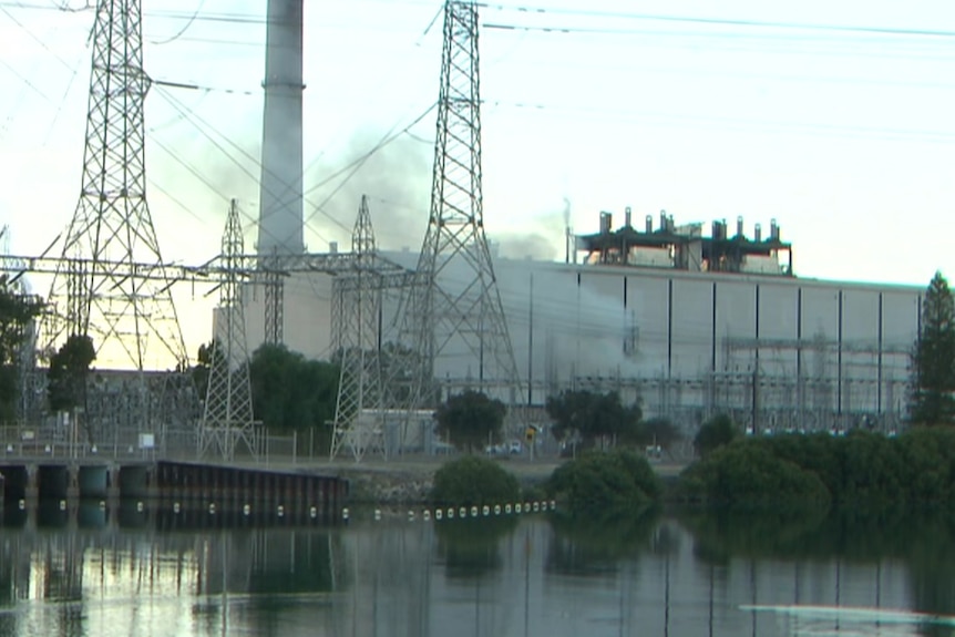 Smoke rises from a power station fire.