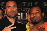 Anthony Mundine and Shane Mosley pose ahead of their bout