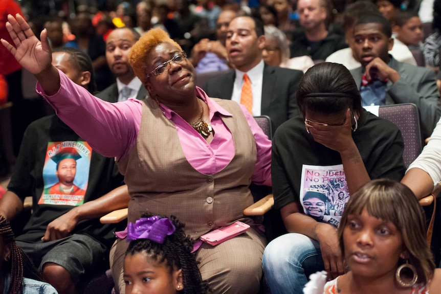 Brown family at Ferguson rally