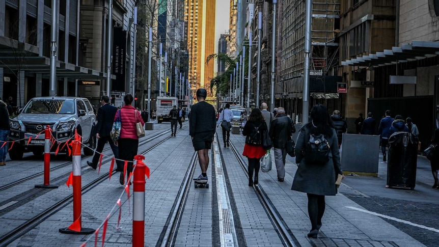 A skater on Sydney's George Street