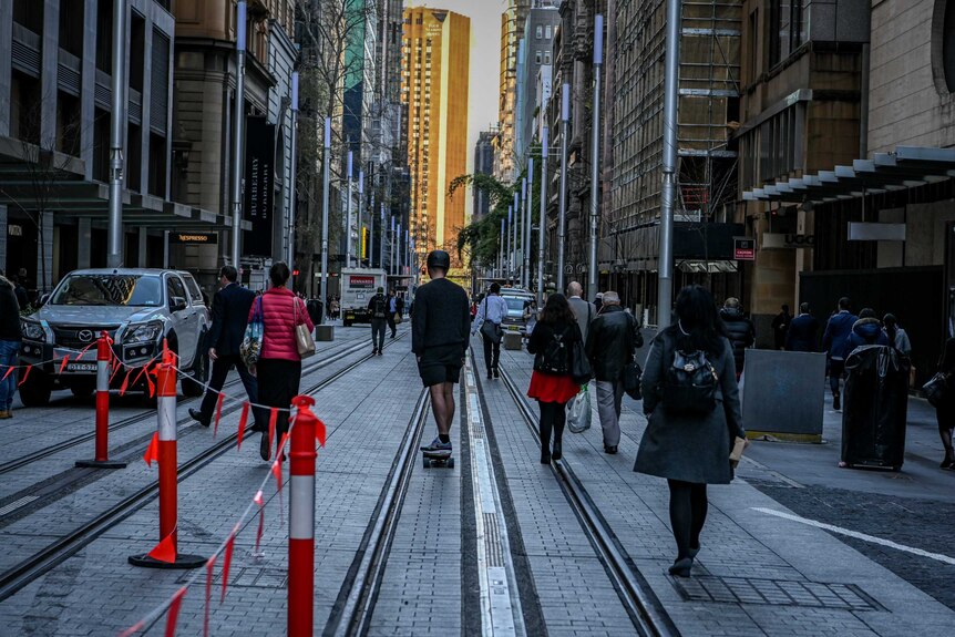 A skater on Sydney's George Street