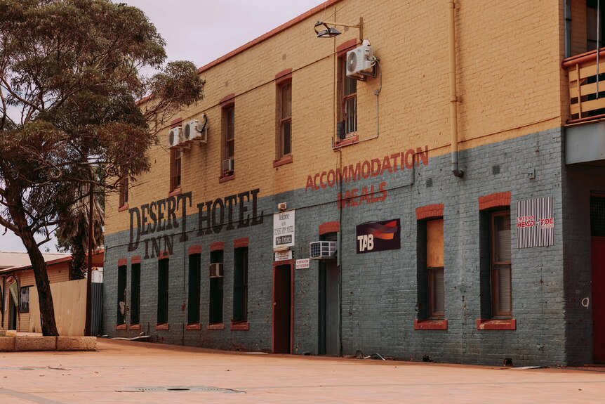 The frontage of an outback pub.