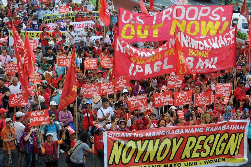 Activists march in Manila