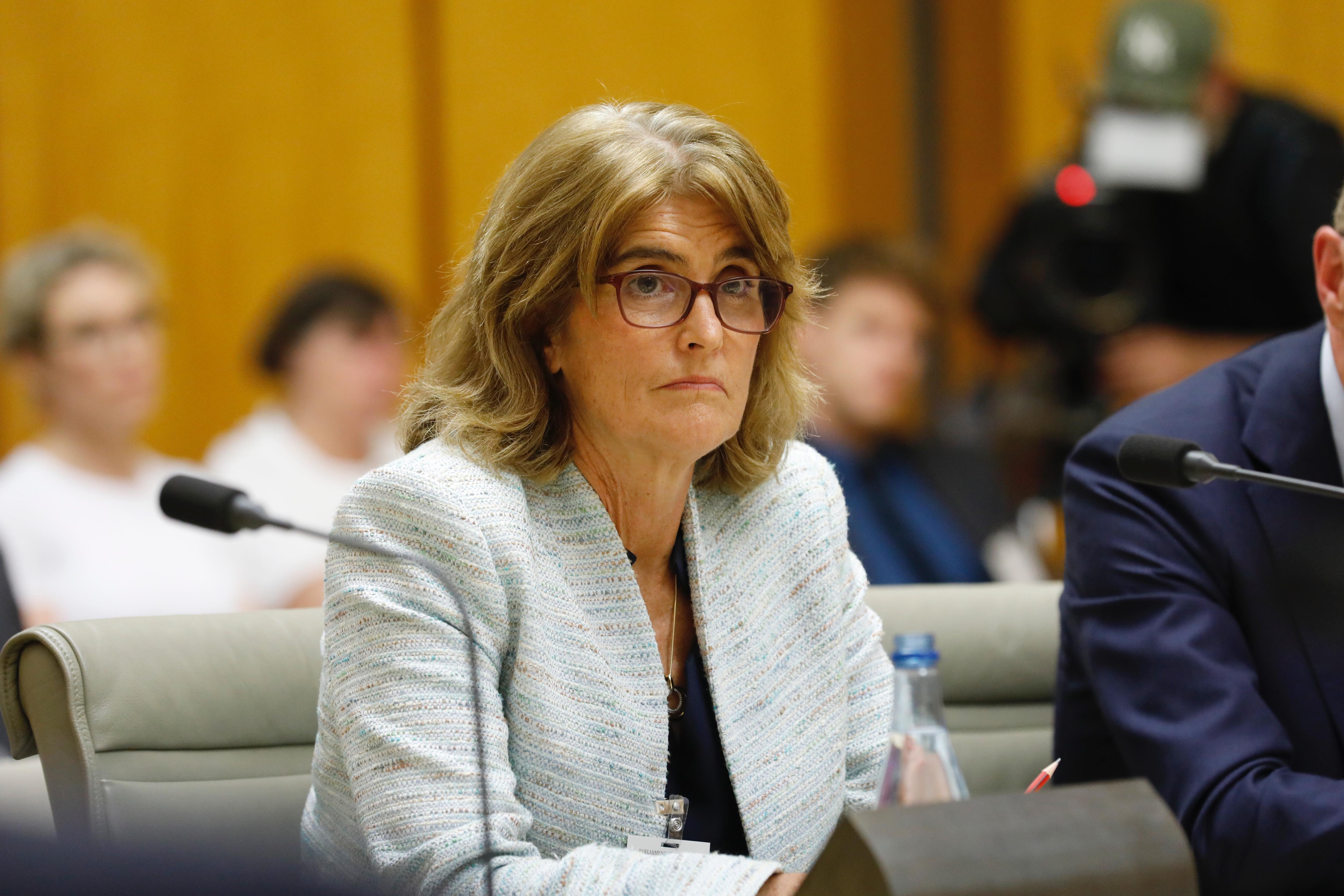 Michele Bullock fronting a Senate estimates hearing 