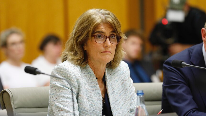 Michele Bullock fronting a Senate estimates hearing 