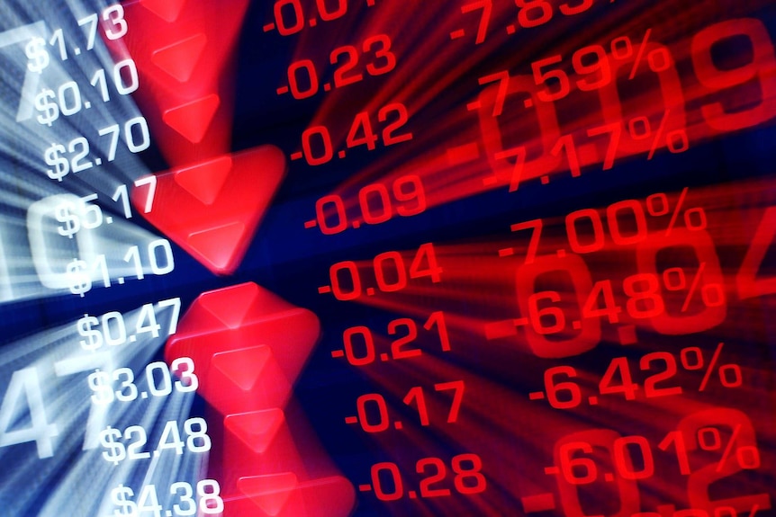 The main board of the Australian Securities Exchange (ASX) in Sydney displays the main losses for the day