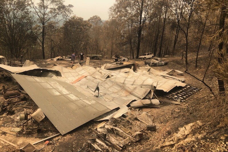 A home destroyed during the Kian Road bushfire.