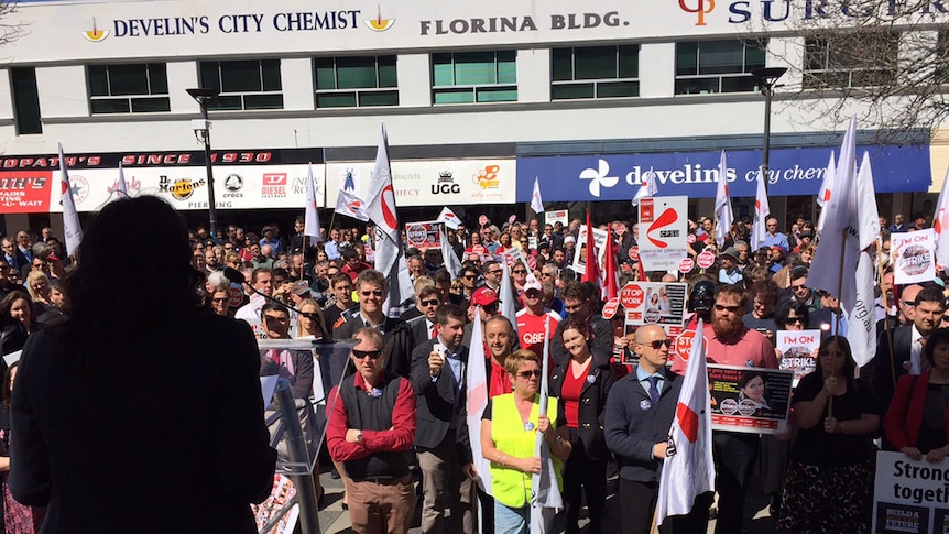 Community and Public Sector Union rally in Civic