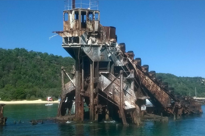 Close up to the Tangalooma Wrecks