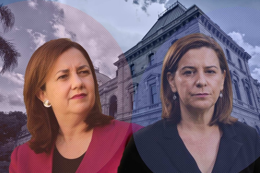 Queensland Premier Annastacia Palaszczuk and Liberal Opposition leader Deb Frecklington.