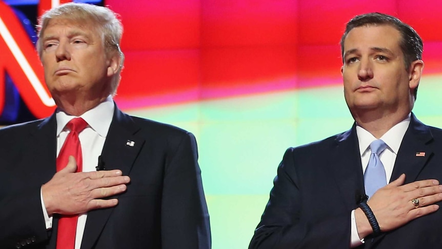 Donald Trump and Ted Cruz at debate