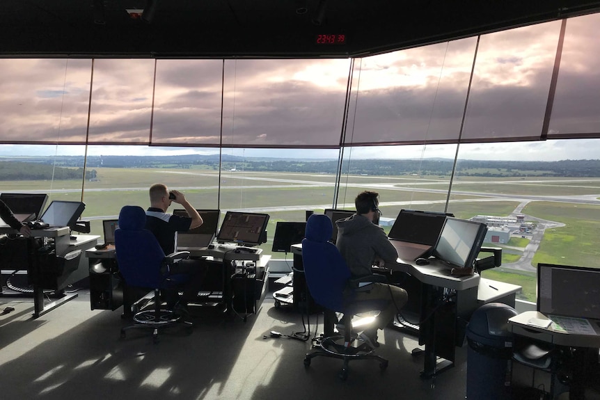 Melbourne Airport control tower.
