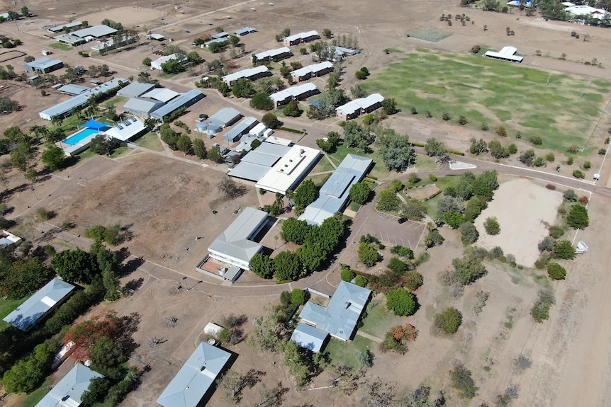 An aerial shot of the former Longreach Pastoral College