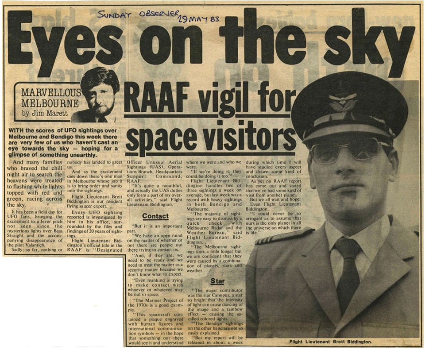 A 1983 newspaper article 'Eyes in the Sky'