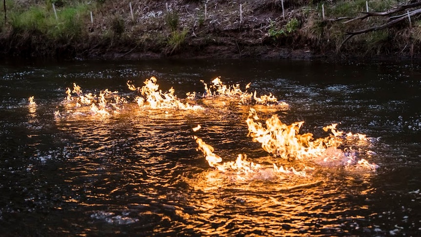 Condamine River on fire